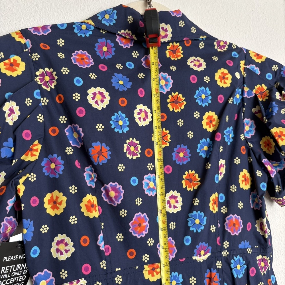 NWT LHD Glades Black Floral Collared Maxi Midi Shirt Dress Sz 8 Retro Graphic - Picture 14 of 15